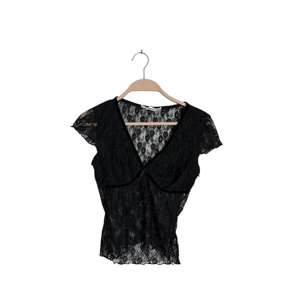 kimichi blue Tops - Kimchi Blue Malka‎ Sheer Lace Top Black size medium juniors